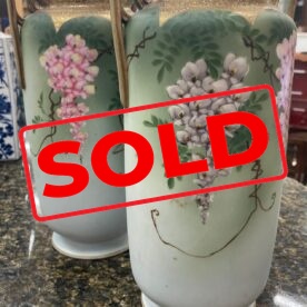 Pair Nippon Hand Painted Vases