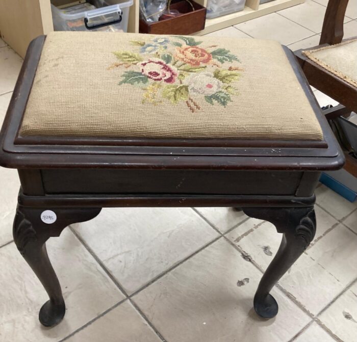 Embroided piano stool
