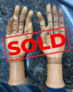 Pair of wooden articulated hands