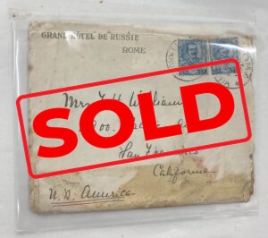 Rome to California letter and envelope early 20thc