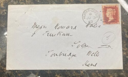 Penny red stamp on envelope 1862