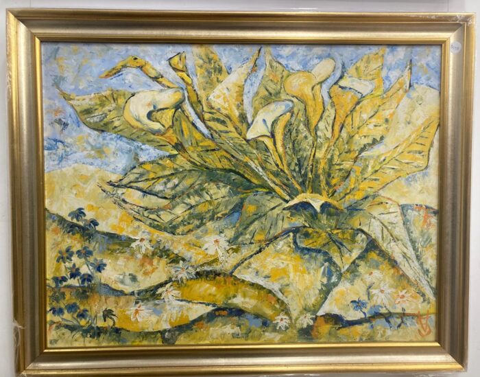 Large unknown artist framed acryllic