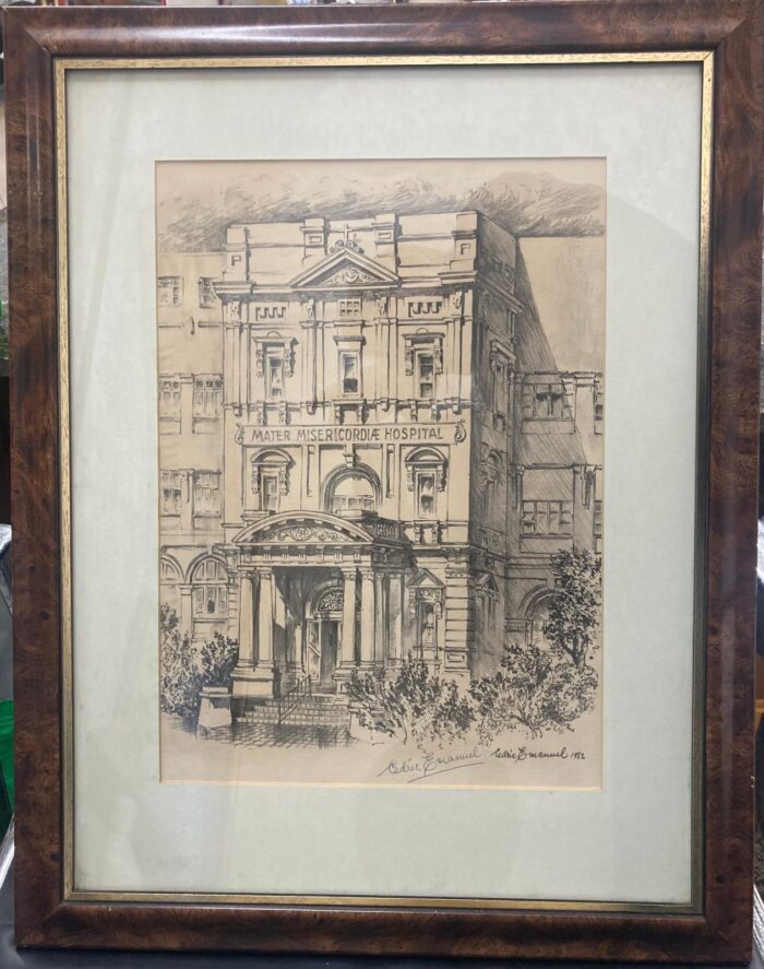 Framed signed print of Mater Hospital by Cedric Emanuel