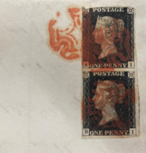 Rare Penny Black vertical pair