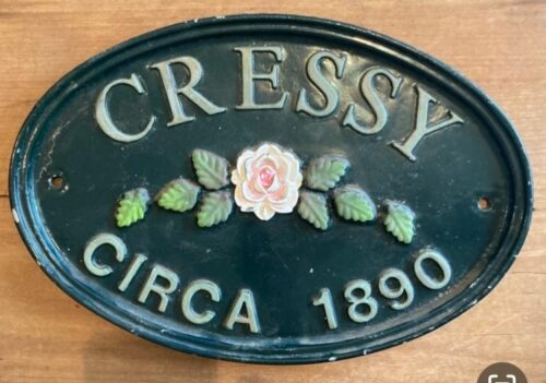 Metal replica Cressy sign