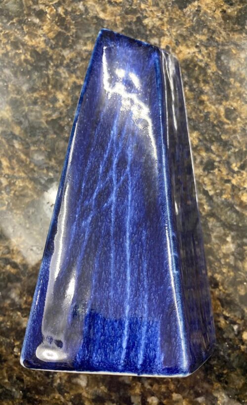 Signed Cobalt Blue small flock vase