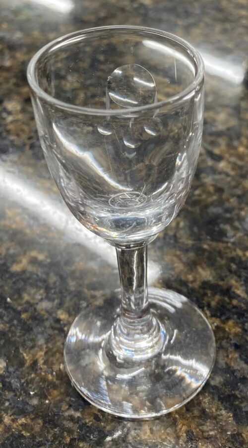 Small etched shot glass