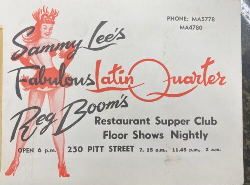 Sammy Lee's Fabulous Latin Quarter souvenir photo card