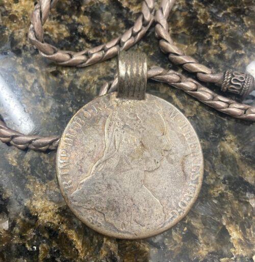 Maria Theresa 1780 silver African bullion coin and chain