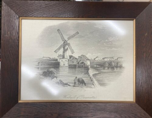 Large antique lithograph of Terry etching of early Sydney