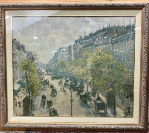 Gilt framed French scene impressionist print