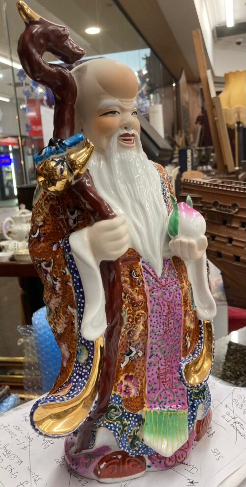 Porcelain Shou Lao Chinese god of longevity