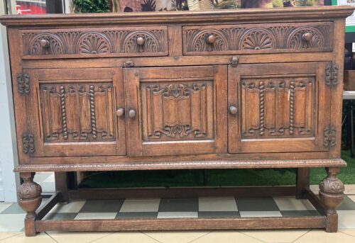 Gothic style French oak sideboard